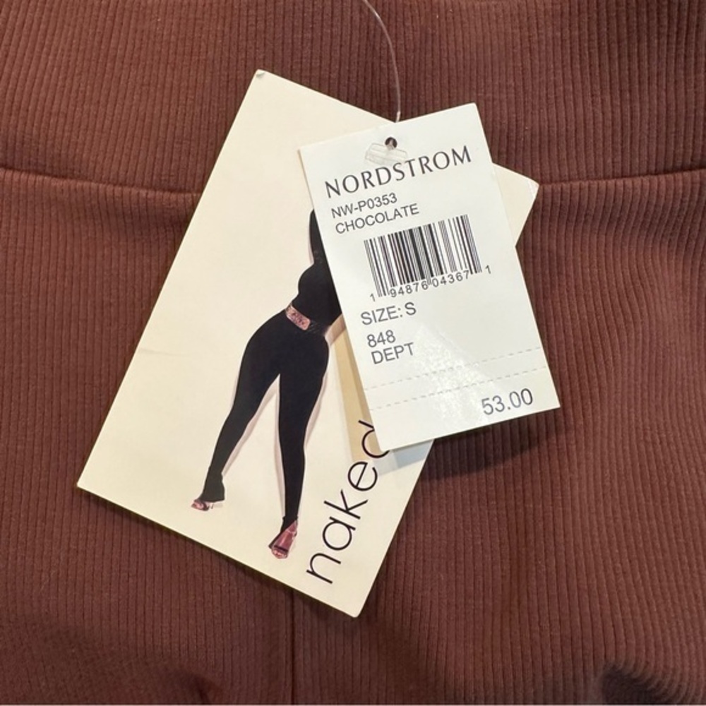 Naked Wardrobe Women's Snatched & Slit High Waist Leggings Size S Chocolate - Picture 9 of 9